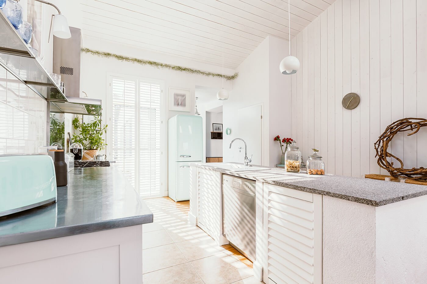 Clean white kitchen