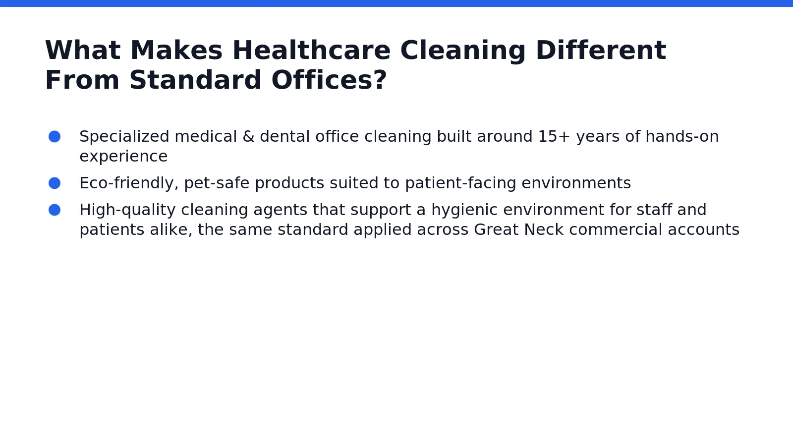 Medical and dental practices face cleaning demands that typical offices never encounter. Medical office cleaning